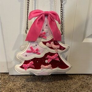 Betsey Johnson Festive Pink and Red Crossbody Bag